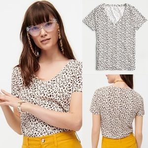 J. Crew Vintage Cotton V-neck T-shirt In Leopard
